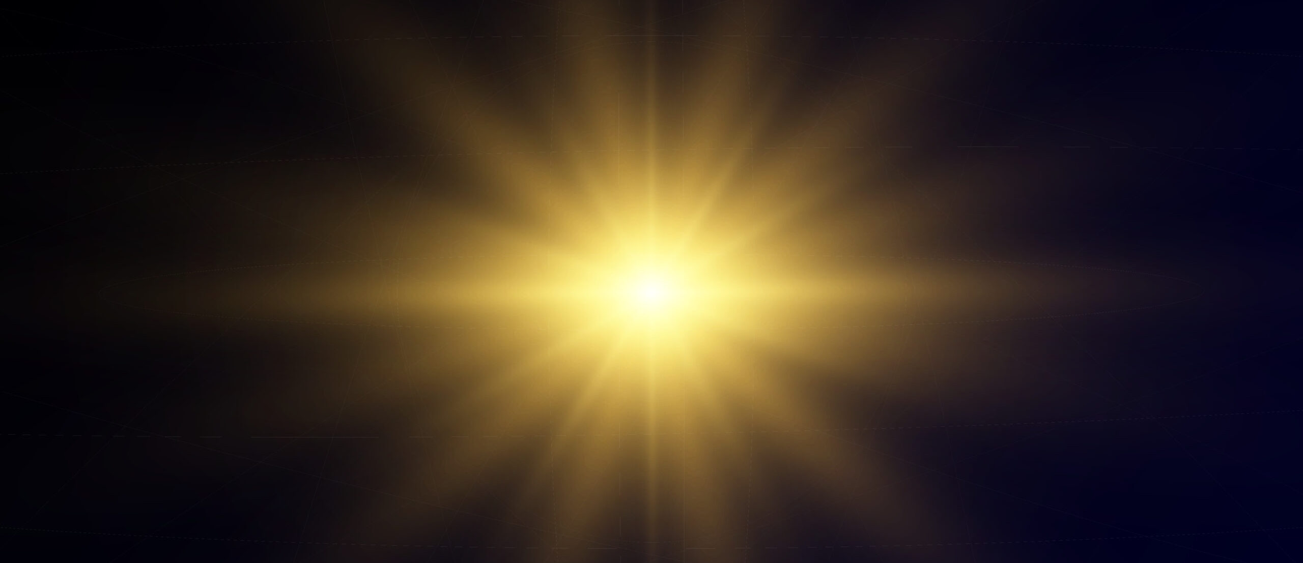 Yellow light flash on black background. Flash lumineux jaune sur fond noir.